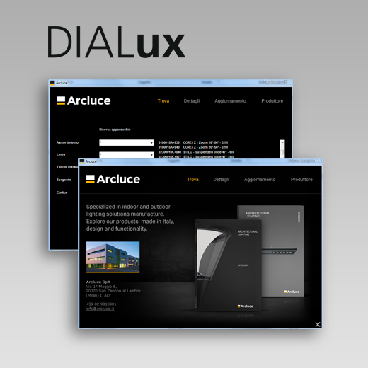 Arcluce DIALux plugin, lighting design software, lighting design plugin