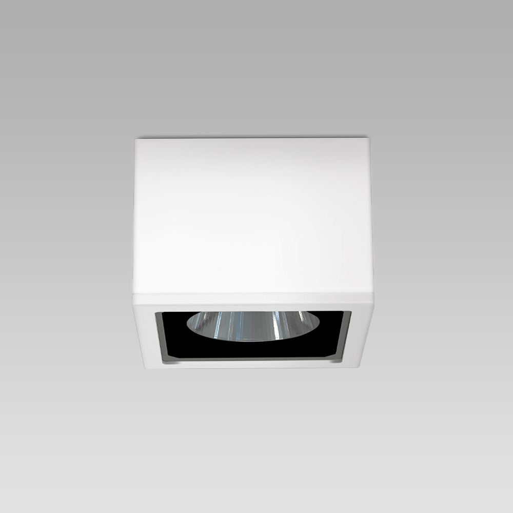 Ceiling mounted luminaire with an essential and elegant design for architectural lighting