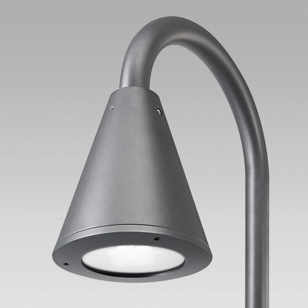 Städtische Einrichtungen Urban lighting luminaire with conical design, available for wall or pole installation, or in catenary version