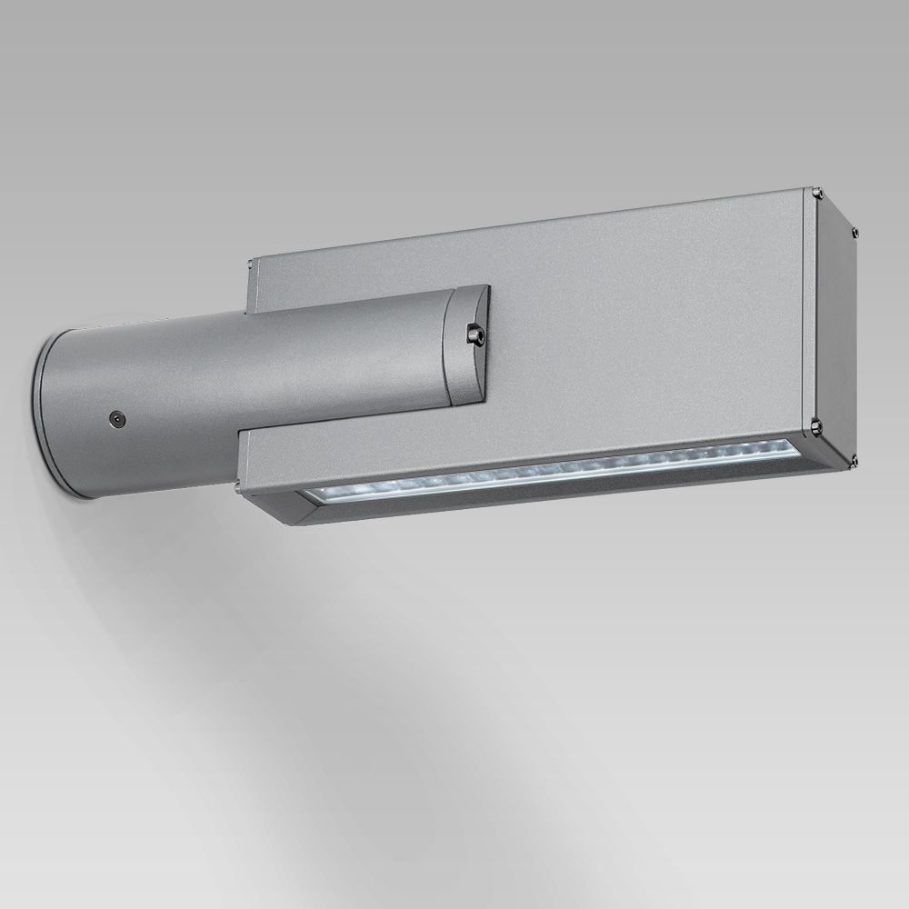 Facade fittings Wall-mounted luminaire for facade lighting with a geometrical, contemporary design