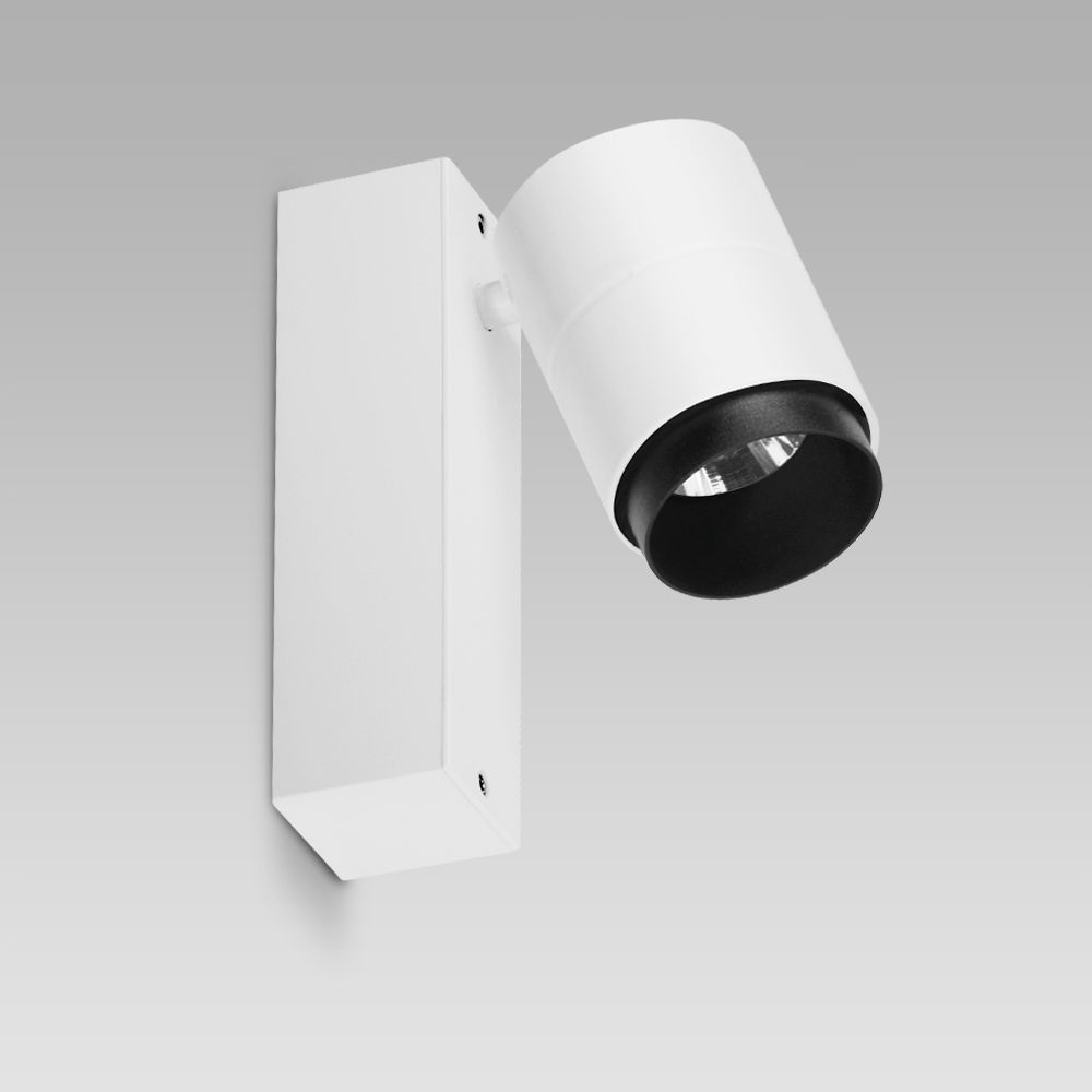 Wall mounted/recessed wall luminaires Wall-mounted spotlight, that can also be installed on tracks, with compact design and high lighting performance