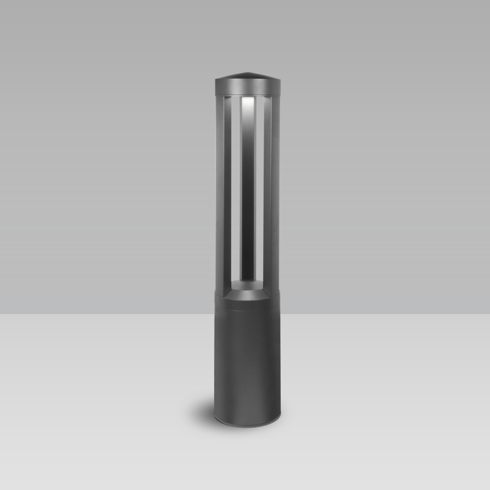 Bollard lights Bollard light for garden and urban areas lighting, with 3 LED sources with radial optic and industrial design