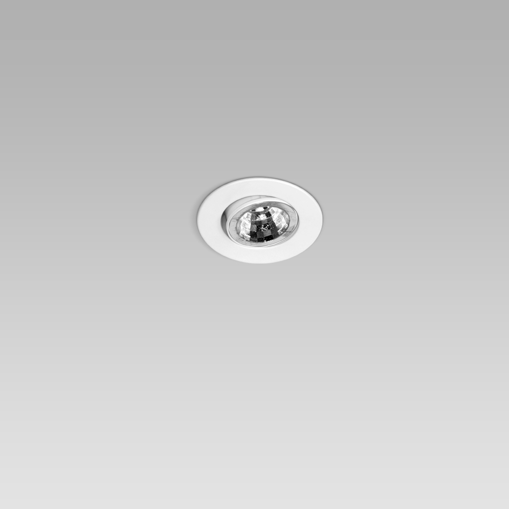 Einbauleuchten Ceiling recessed luminaire for indoor lighting with small size and elegant design, with adjustable optic