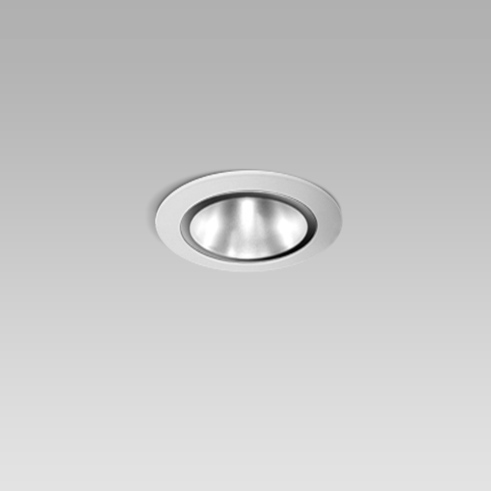 Recessed downlights Ceiling recessed luminaire for indoor lighting with small size and elegant design, with black or metalized optic