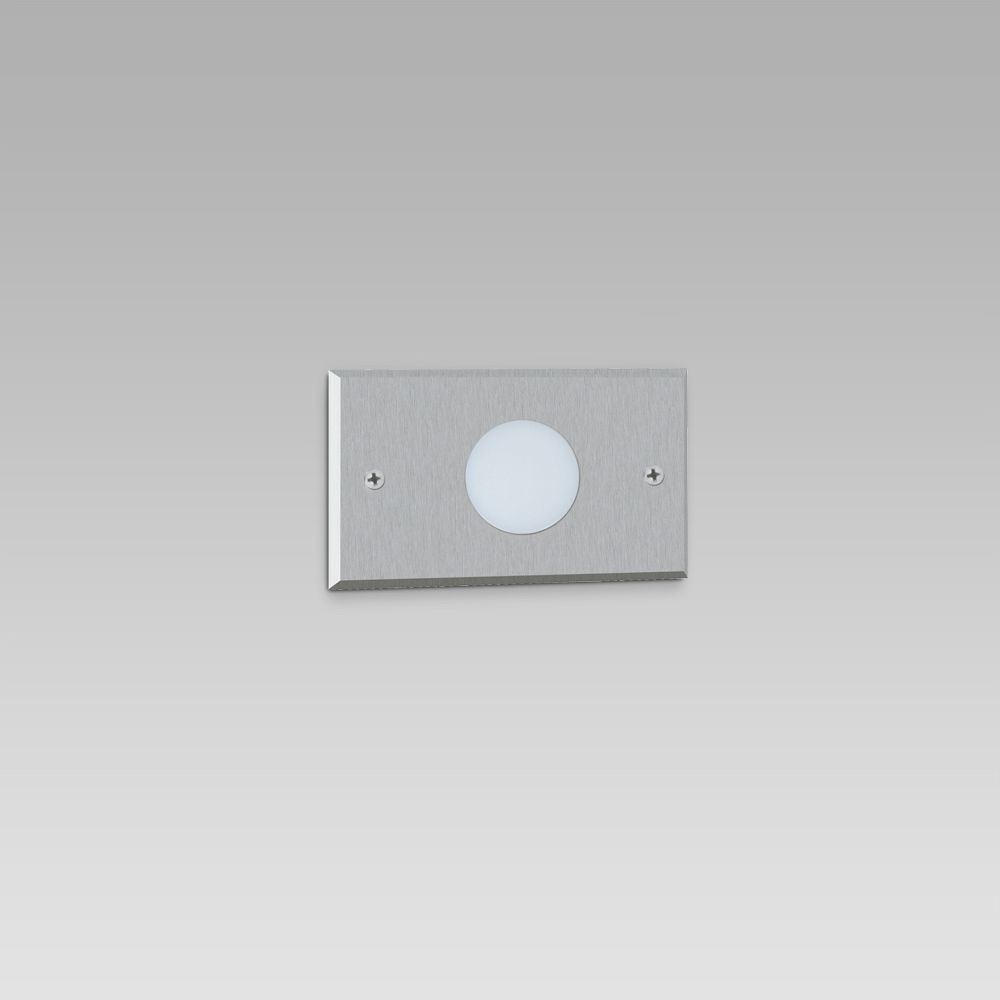 Wall mounted/recessed wall luminaires  Wall recessed light fixture for indoor and outdoor lighting, featuring a simple design