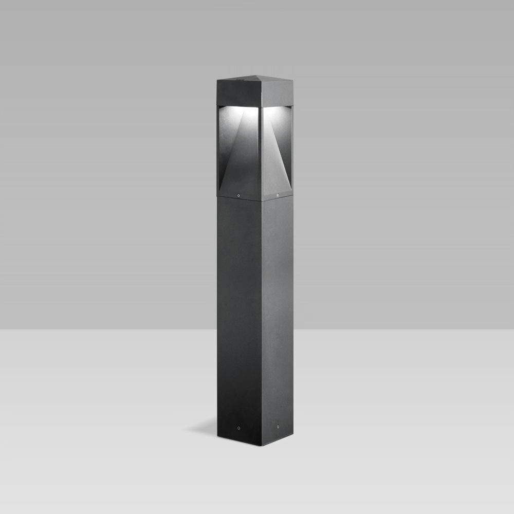 Bollard lights  Bollard light for outdoor lighting featuring a unique, gothic design, with two-way, three-way or radial optic and maximum visual comfort